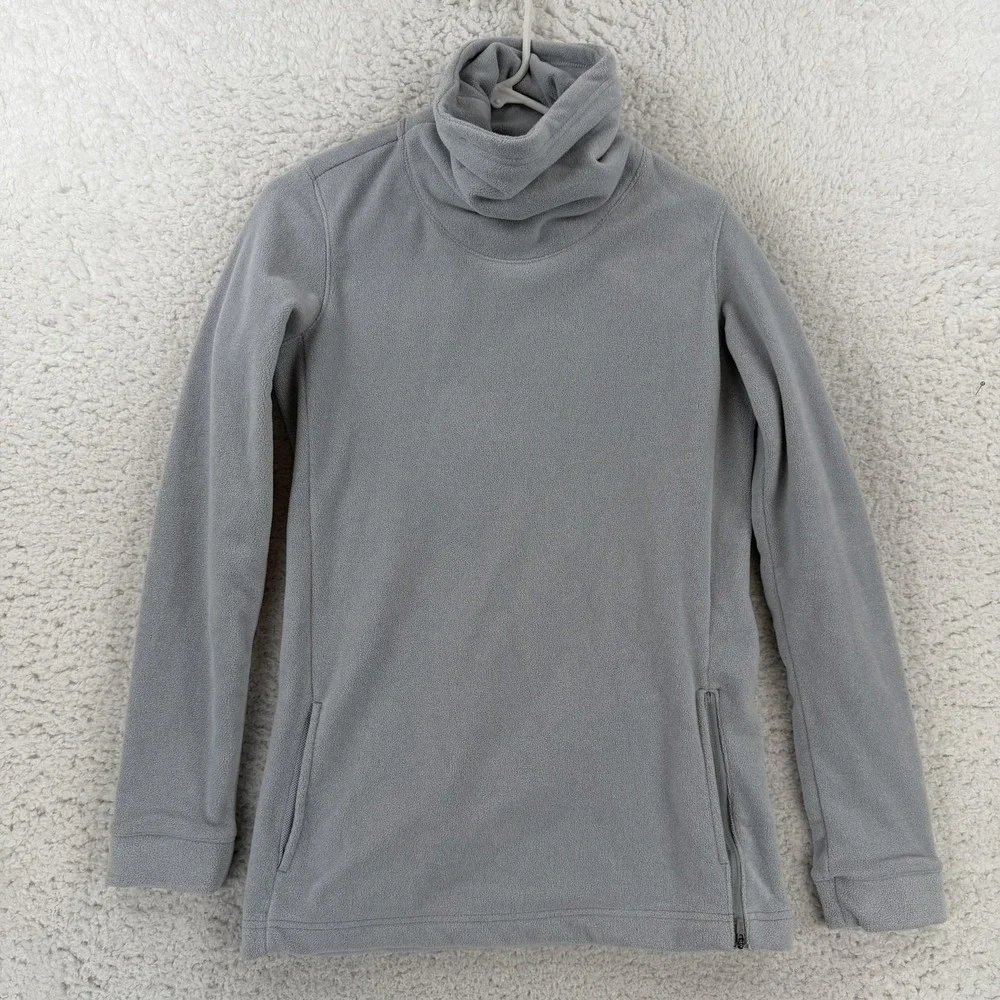 Nike Dri-FIT Pullover Womens XS Gray Fleece Turtleneck Athletic AQ4690-012